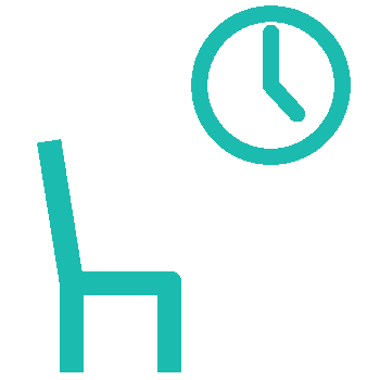 An illustration depicts a person sitting in a chair, holding a book, with their feet up on a desk, accompanied by the text alt and a clock.